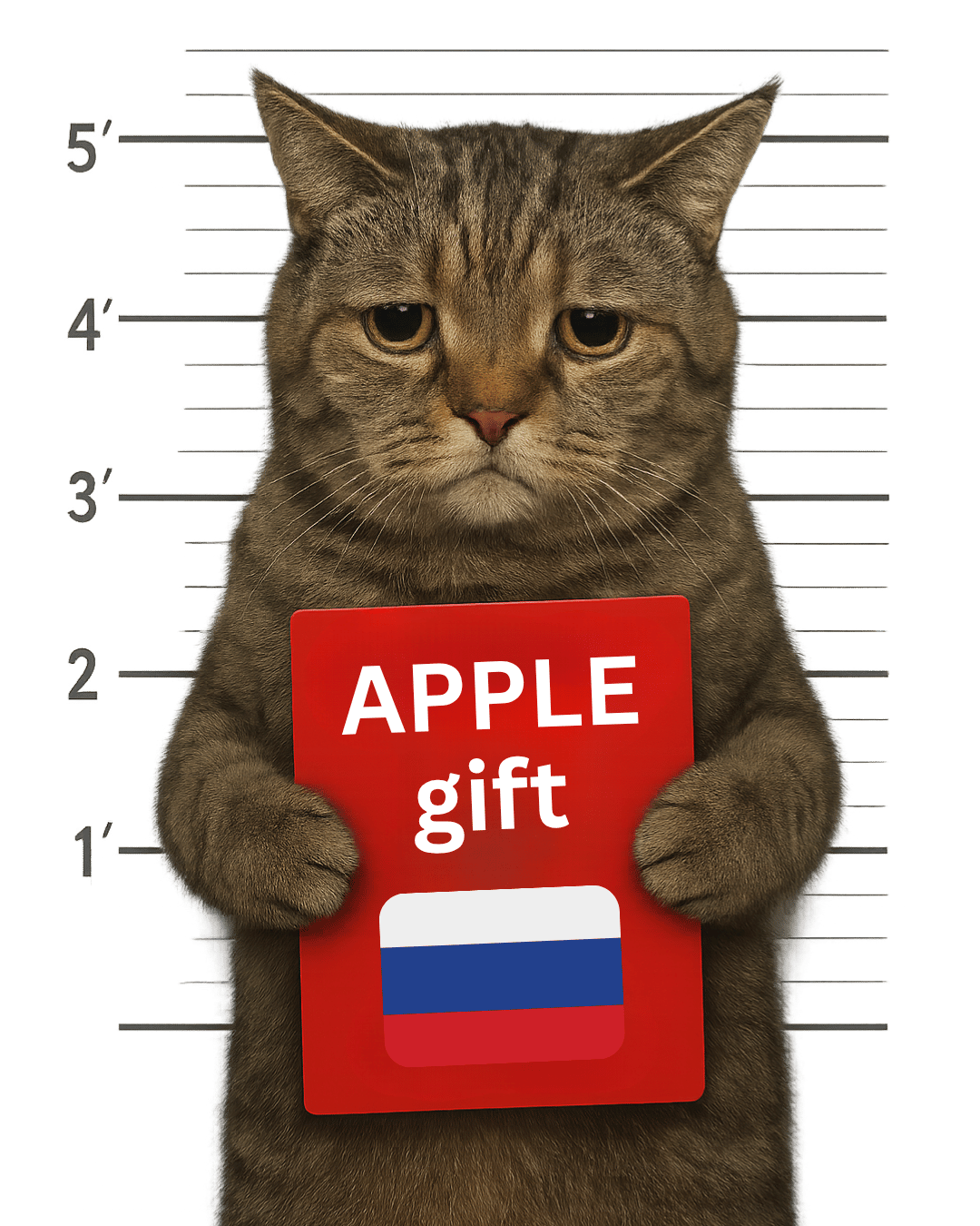 Кот с подарочной картой Apple Gift Card, Россия